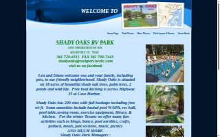 Shady Oaks Rv Park website