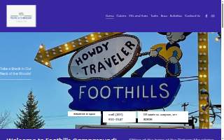 Foothills Motel & Campground website