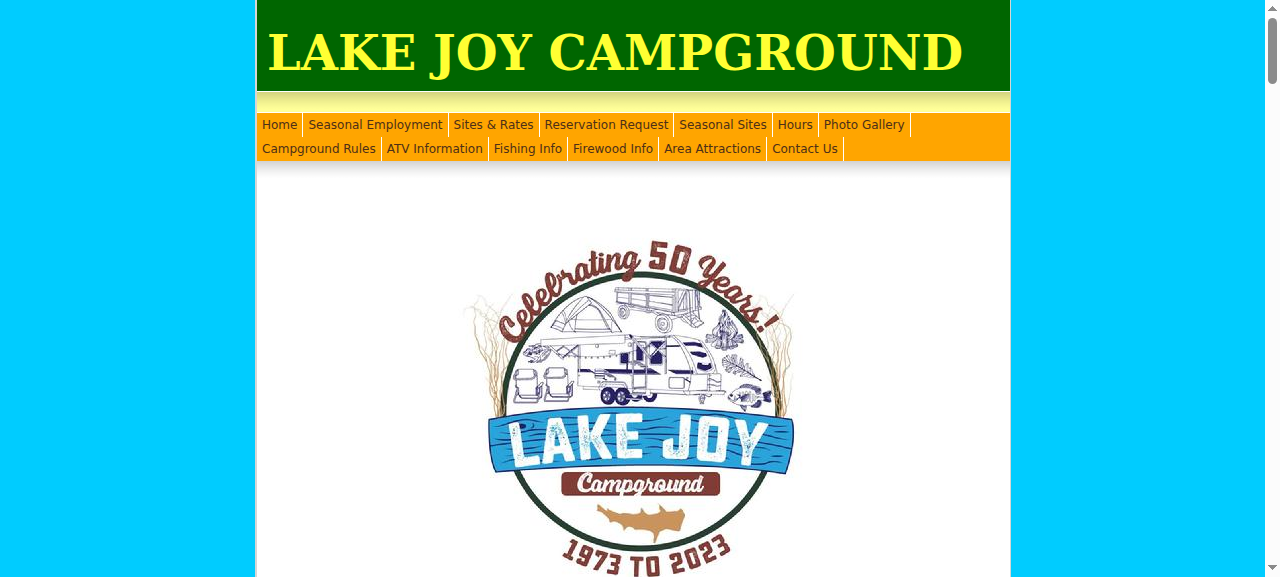 Lake Joy Camp Ground website
