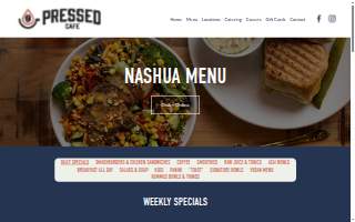 Pressed Cafe of Nashua website