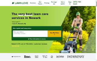 Lawn Love Lawn Care of Newark website