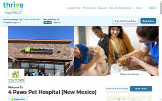 4 Paws Pet Hospital, A Thrive Pet Healthcare Partner website