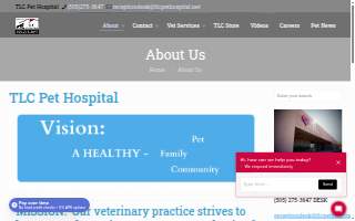 TLC Pet Hospital website