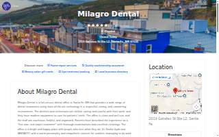 Milagro Dental website