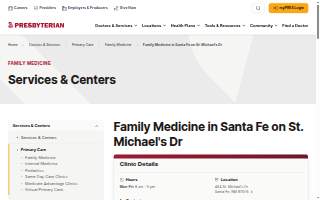 Presbyterian Family Medicine in Santa Fe on St Michael's Dr website