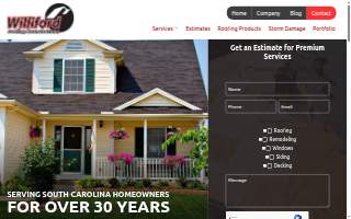Williford Roofing & Construction website