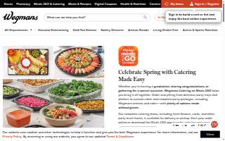 Wegmans Catering of Syracuse website