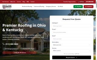 Skyline Roofing & Exteriors website
