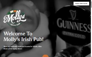 Molly's Irish Pub Toledo website