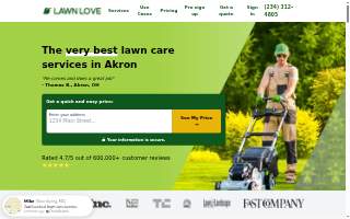 Lawn Love Lawn Care of Akron website
