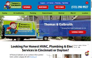 Thomas & Galbraith Heating, Cooling, Plumbing & Electrical website