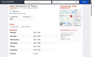 Auto Showcase of Tulsa website