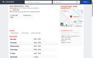 Cox Electric, Inc. website
