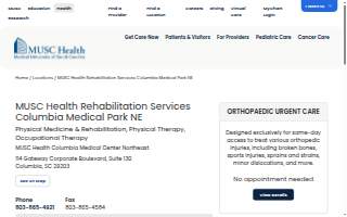MUSC Health Rehabilitation Services Columbia Medical Park NE website