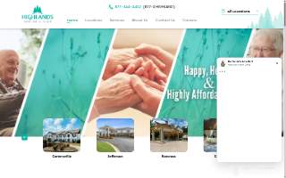 Highlands Senior Living Gaston website