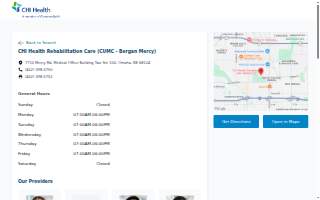 CHI Health Rehabilitation Care (CUMC - Bergan Mercy) website
