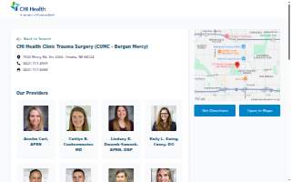 CHI Health Clinic Trauma Surgery (CUMC - Bergan Mercy) website