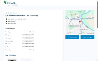 CHI Health Rehabilitation Care (Florence) website