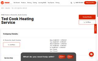 Ted Cook Heating Service website