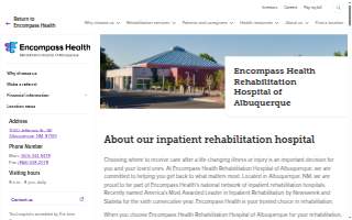 Encompass Health Rehabilitation Hospital of Albuquerque website