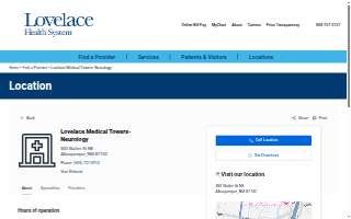 Lovelace Medical Towers- Neurology website