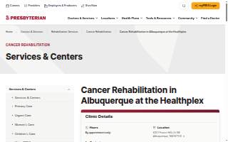 Presbyterian Cancer Rehabilitation in Albuquerque at Presbyterian Healthplex website