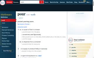 Pour House Restaurant and Bar website