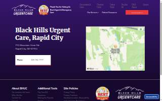 Black Hills Urgent Care website