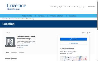 Lovelace Cancer Center- Medical Oncology website