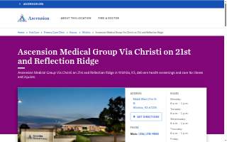 Ascension Medical Group Via Christi on 21st and Reflection Ridge website