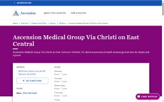 Ascension Medical Group Via Christi on East Central website