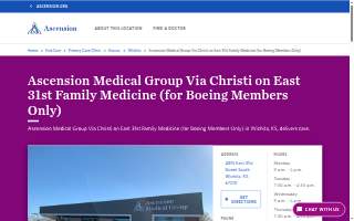 Ascension Medical Group Via Christi on East 31st Family Medicine (for Boeing Members Only) website