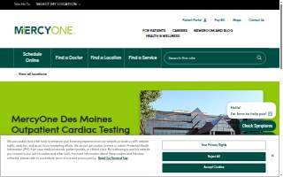 MercyOne Des Moines Outpatient Cardiac Testing website