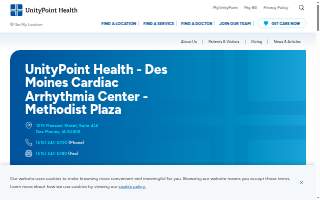 UnityPoint Health - Des Moines Cardiac Arrhythmia Center - Methodist Plaza website
