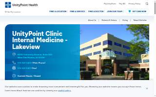 UnityPoint Clinic Internal Medicine - Lakeview website