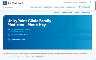 UnityPoint Clinic Family Medicine - Merle Hay website