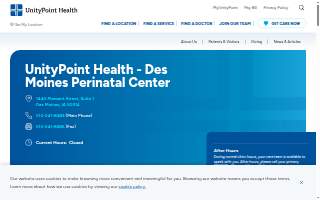 UnityPoint Health - Des Moines Perinatal Center website