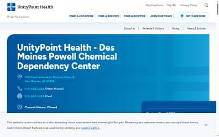 UnityPoint Health - Des Moines Powell Chemical Dependency Center website