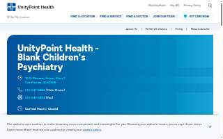 UnityPoint Health - Blank Children's Psychiatry website