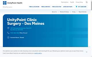 UnityPoint Clinic Surgery - Des Moines website