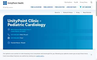 UnityPoint Clinic - Pediatric Cardiology website