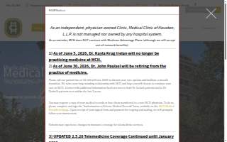 Medical Clinic of Houston, LLP website