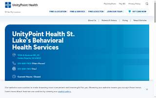 UnityPoint Health St. Luke's Behavioral Health Services website