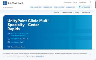 UnityPoint Clinic Multi-Specialty - Cedar Rapids website