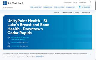 UnityPoint Health - St. Luke's Breast and Bone Health - Downtown Cedar Rapids website