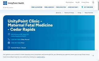 UnityPoint Clinic - Maternal Fetal Medicine - Cedar Rapids website