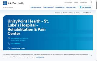 UnityPoint Health - St. Luke's Hospital - Rehabilitation & Pain Center website