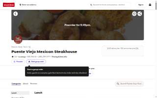 Puente Viejo Mexican Steakhouse website