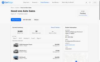 Good-One Auto Sales website