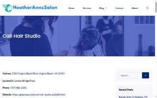 Cali Hair Studio website